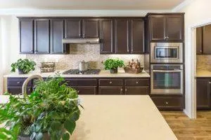 Kitchen with quartz counters