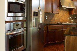 Kitchen with tech fridge, appliances