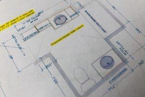 Photo of a bathroom blueprint