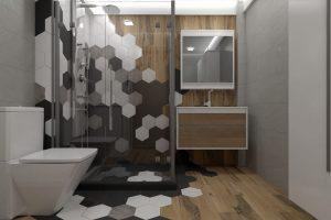 bathroom with vinyl or laminate floors