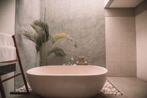 Bathroom with vinyl flooring