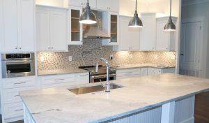 client inspecting kitchen