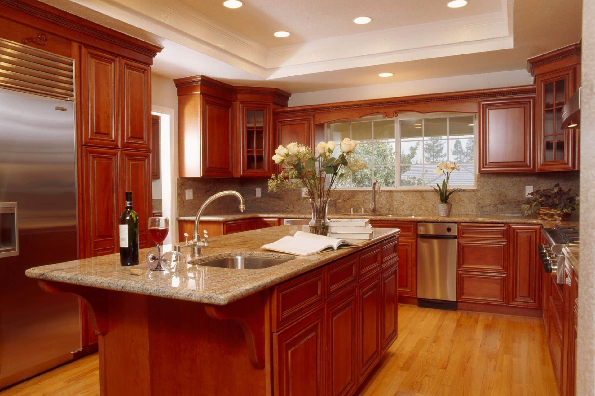 Kitchen Remodel with Cherry Wood Cabinets