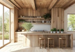 3d rendering wooden house